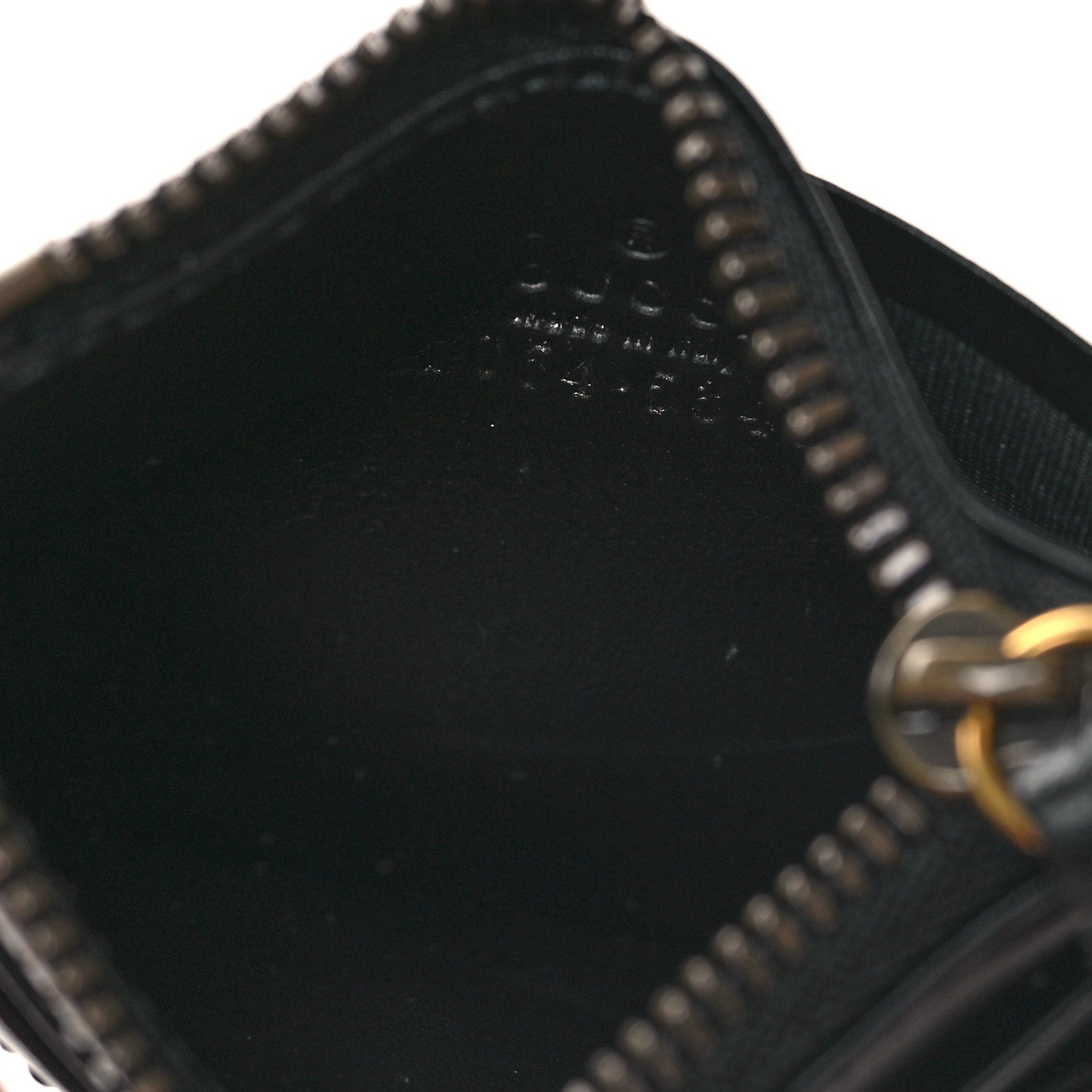 Gucci Calfskin Matelasse Chevron GG Marmont Key Case Card Holder Black 5 of 7