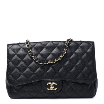 Chanel Caviar Quilted Jumbo Single Flap Black 1 of 8