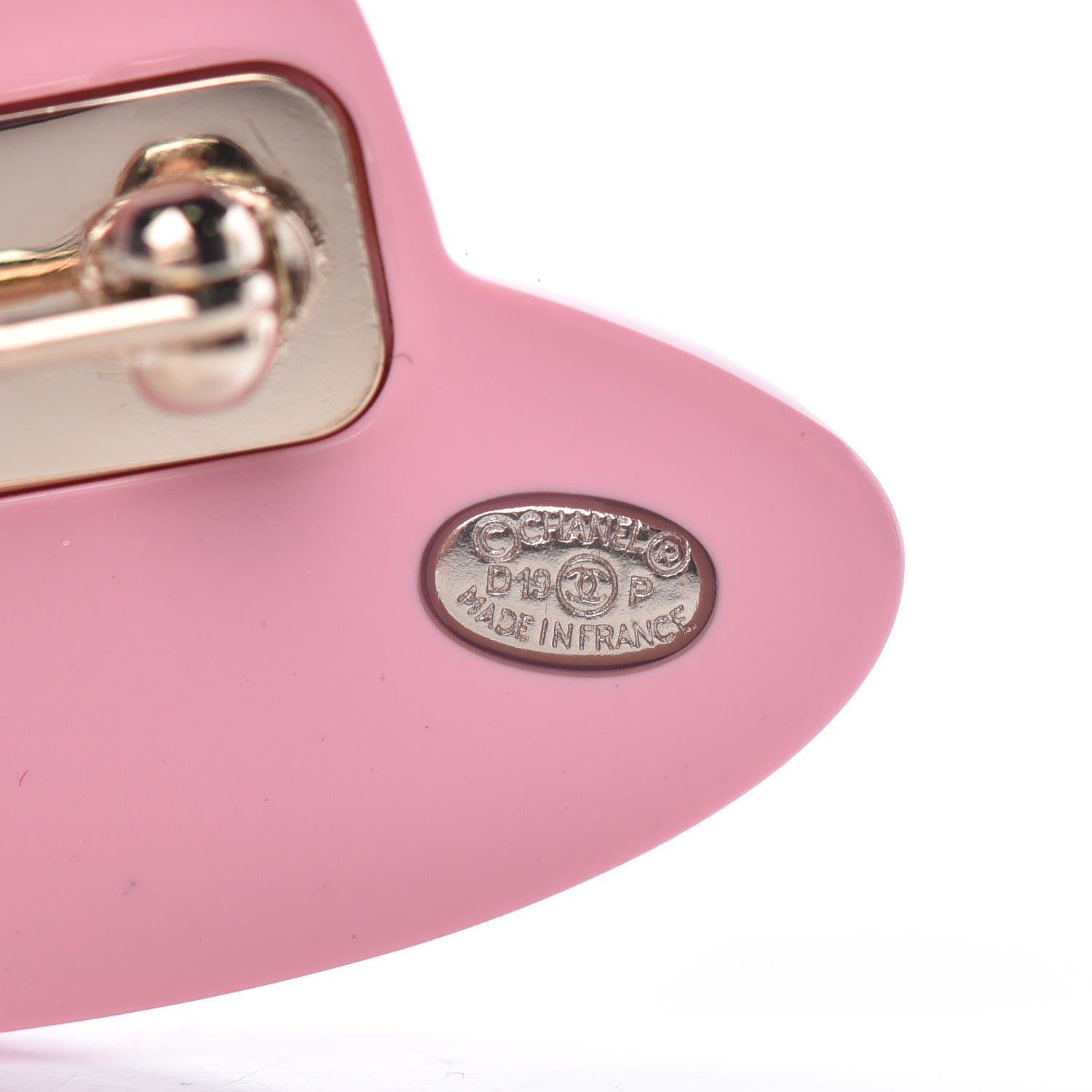 Chanel Resin Icon Manga Hat Brooch Pink White Gold 4 of 5