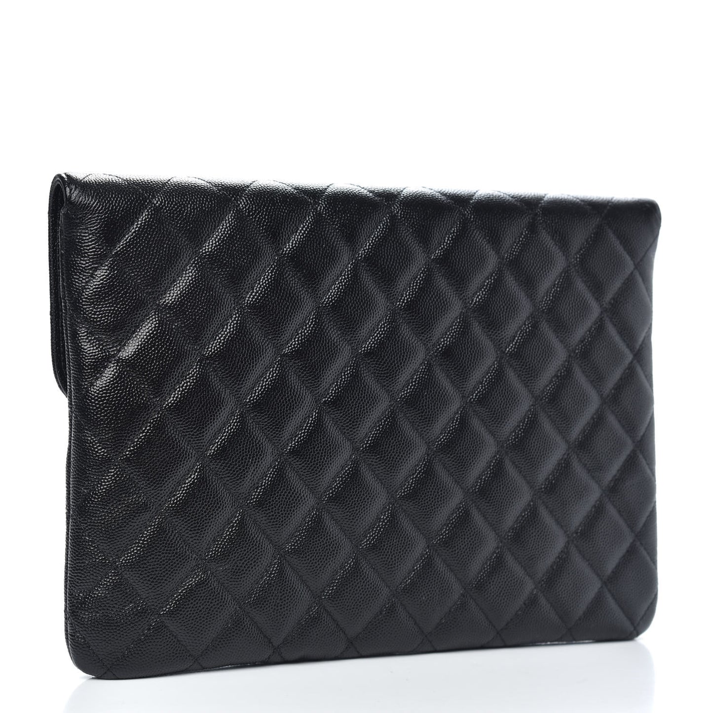Caviar Quilted Medium Golden Class Pouch Black