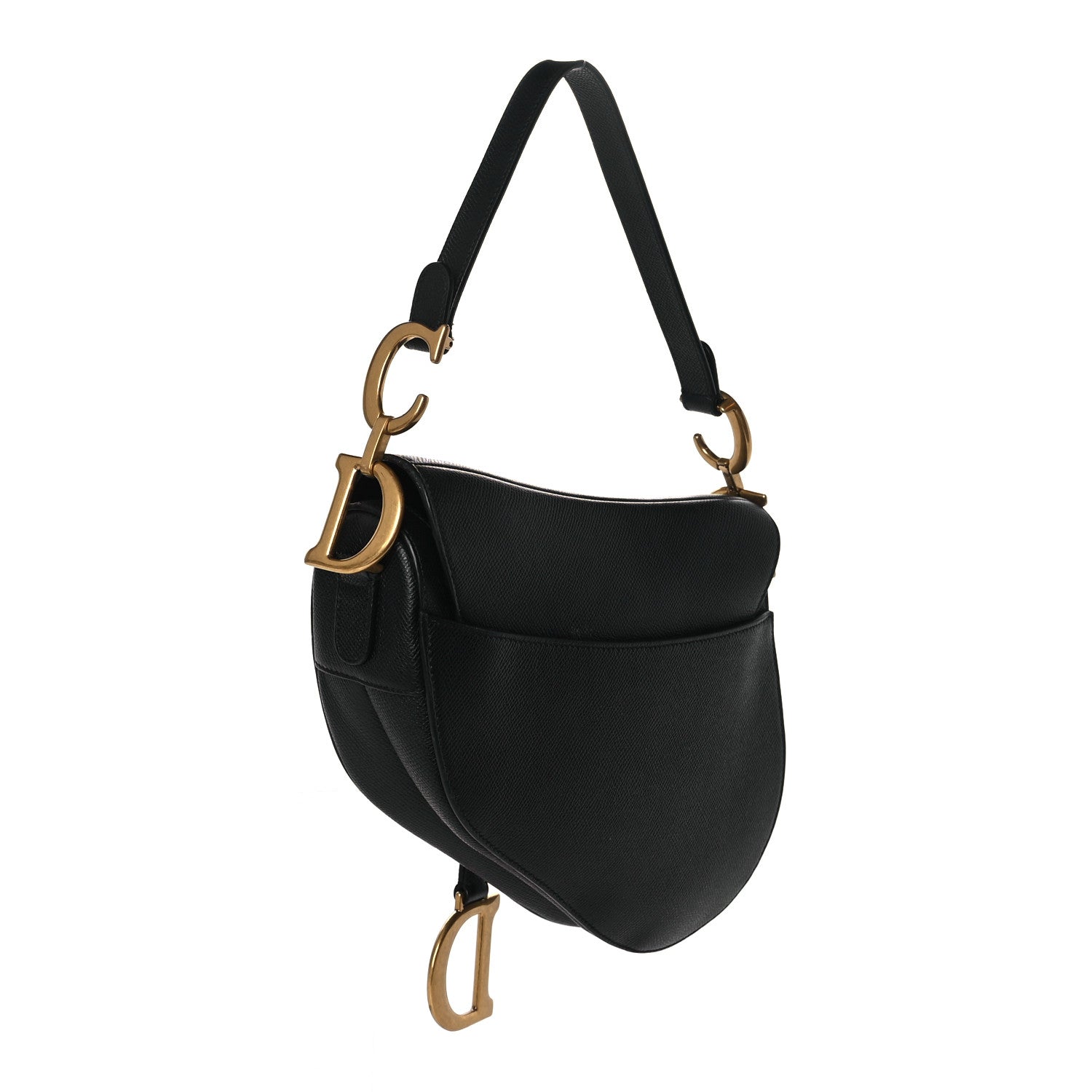 Christian Dior Grained Calfskin Saddle Bag Black 3 of 10