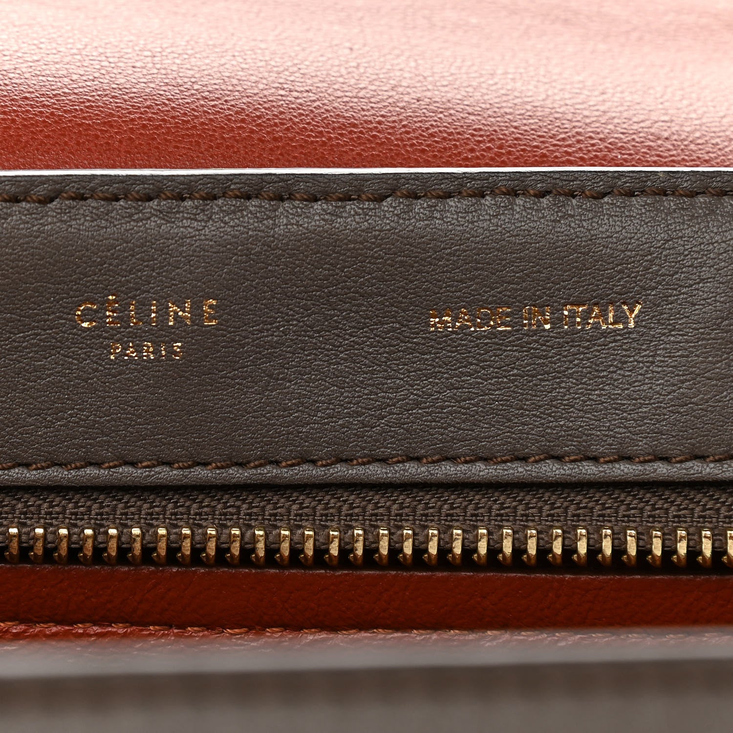 Celine Smooth Calfskin Suede Medium Tri-Color Trapeze Terracotta 5 of 9
