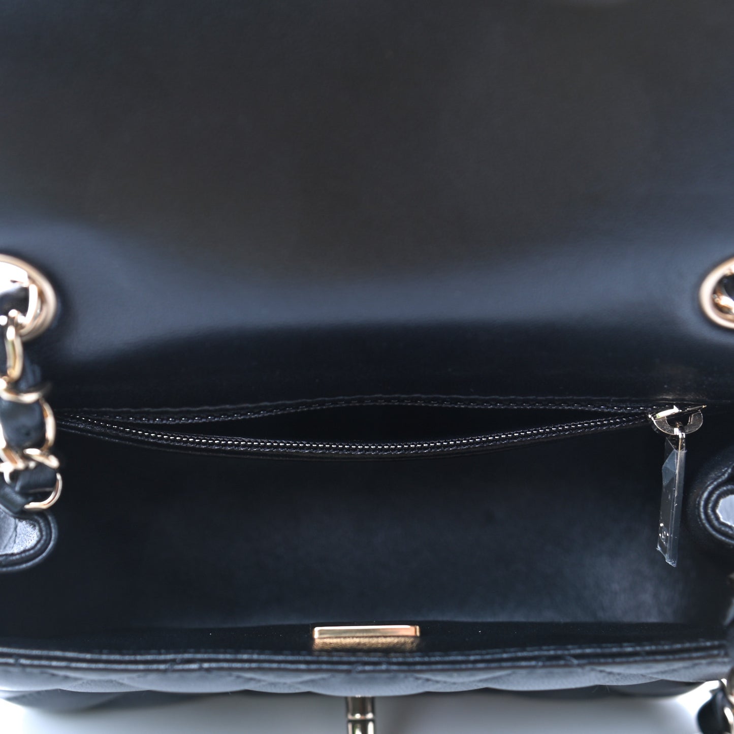 Lambskin Quilted Mini Square Flap Black