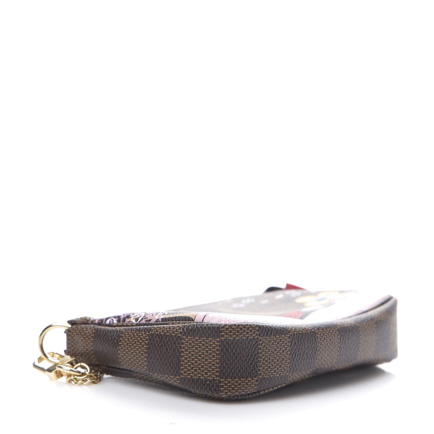 Louis Vuitton Damier Ebene 2019 Christmas Animation Mini Pochette Accessories Red 3 of 10
