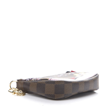 Louis Vuitton Damier Ebene 2019 Christmas Animation Mini Pochette Accessories Red 3 of 10