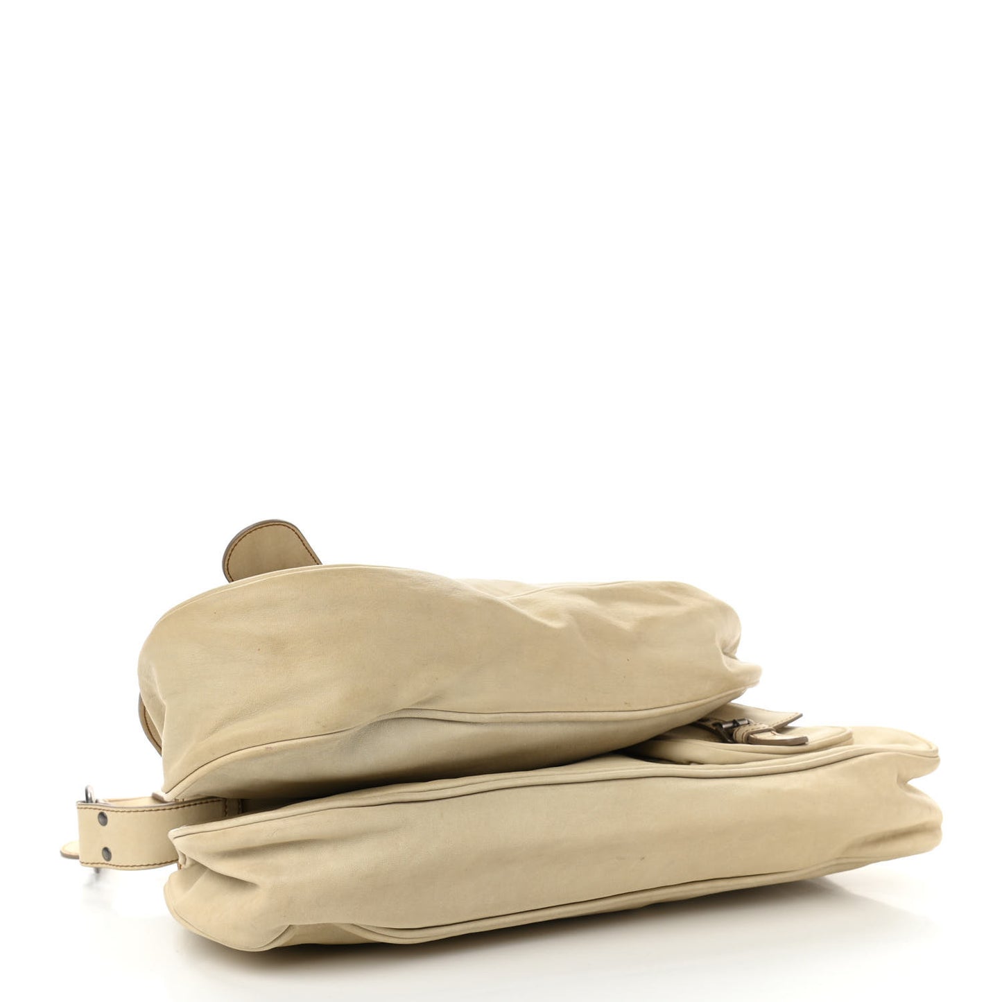 Calfskin Medium Gaucho Double Saddle Bag Ivory
