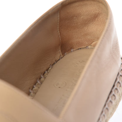 Chanel Lambskin CC Espadrilles 38 Beige Black 13 of 15
