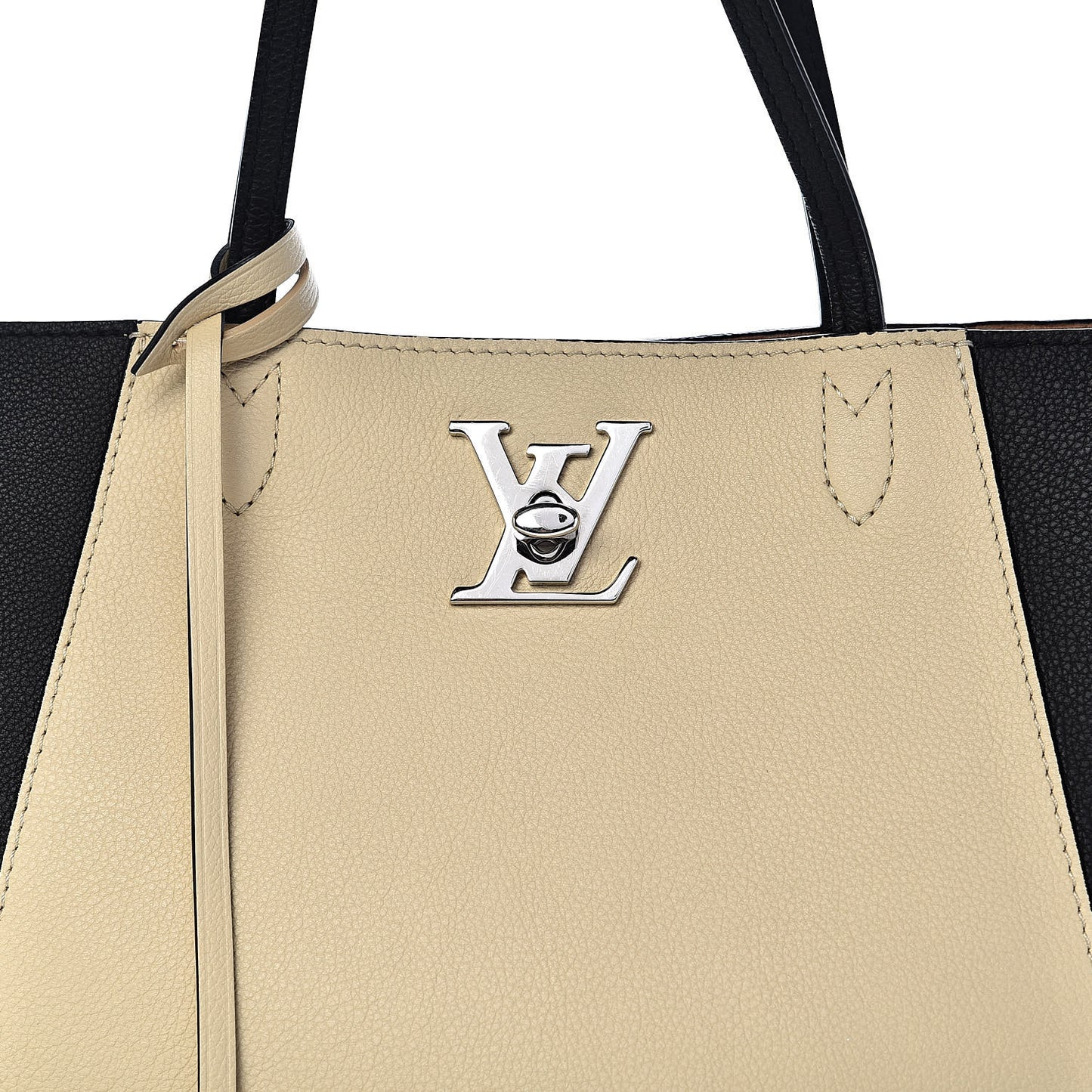 Calfskin Lockme Cabas Vanille Black