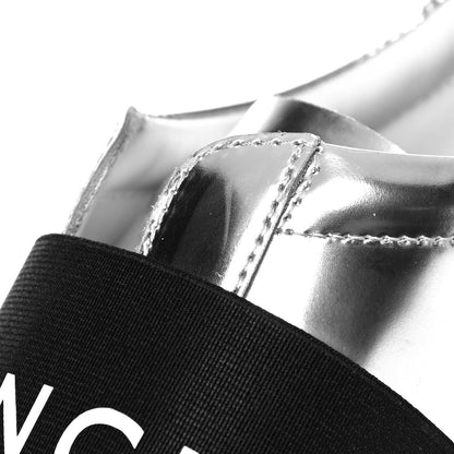 Givenchy Calfskin Band Logo Womens Urban Street Sneakers 37.5 Silvery 10 of 11