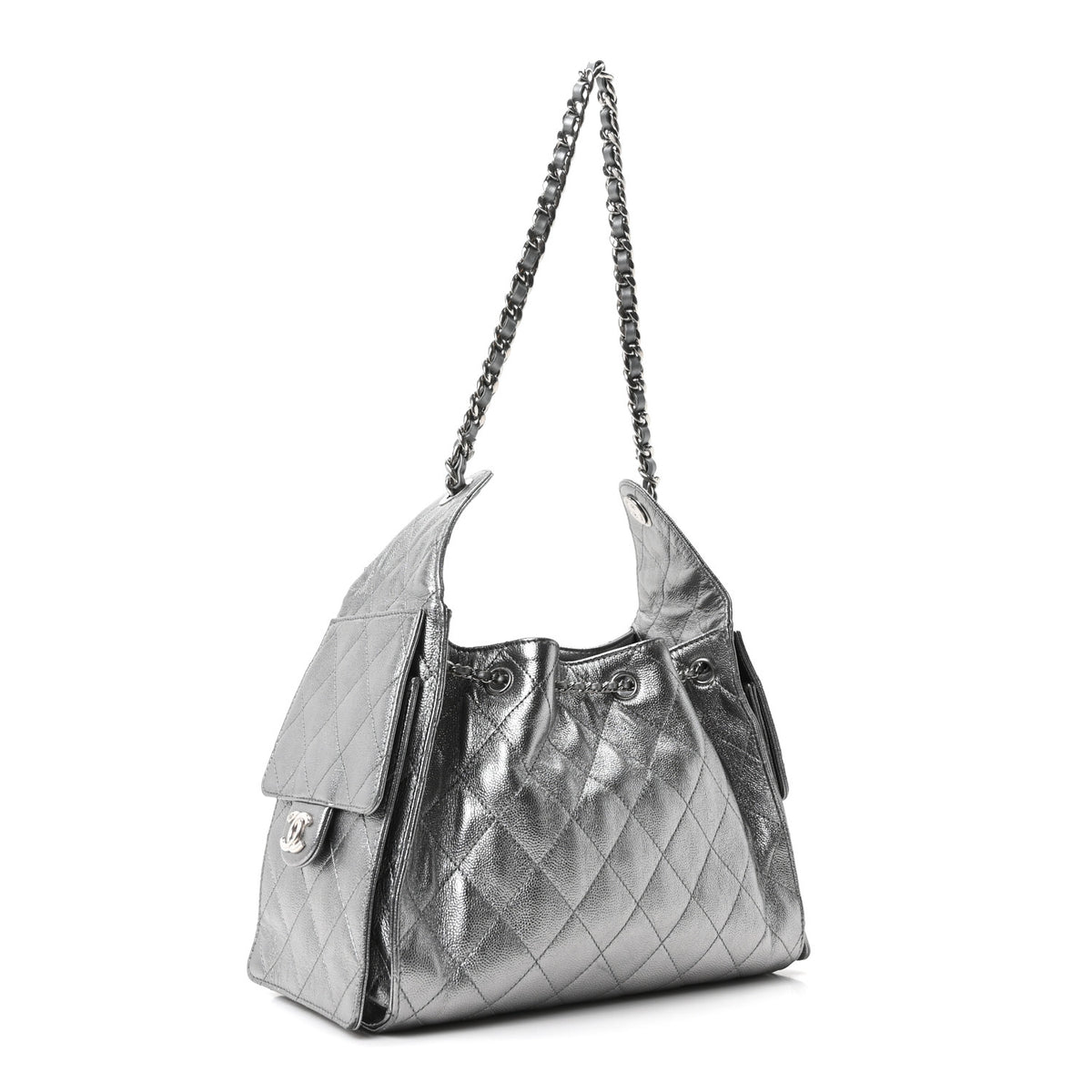 Chanel Metallic Caviar Quilted Small Chanel 25 Handbag Anthracite 3 of 11