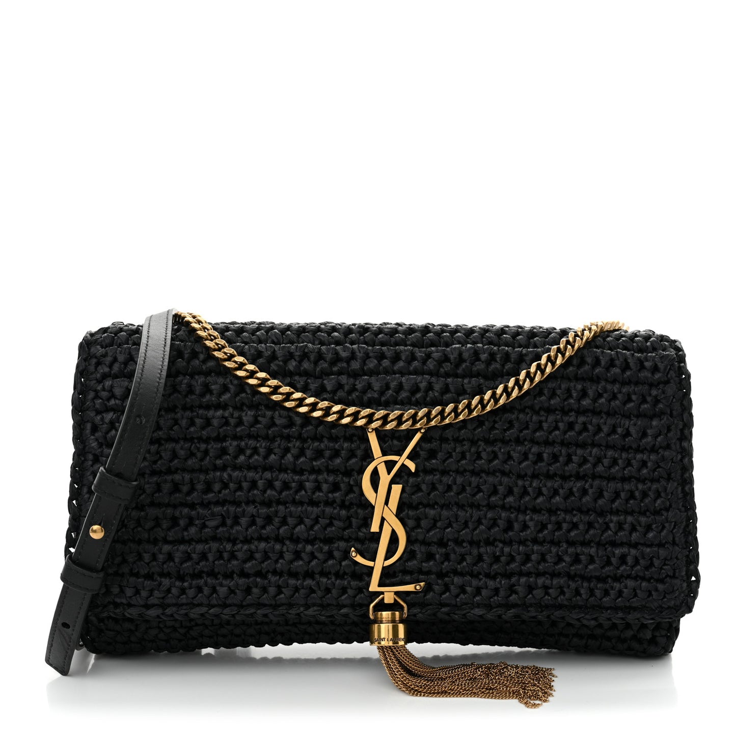Raffia Monogram Tassel Kate 99 Black