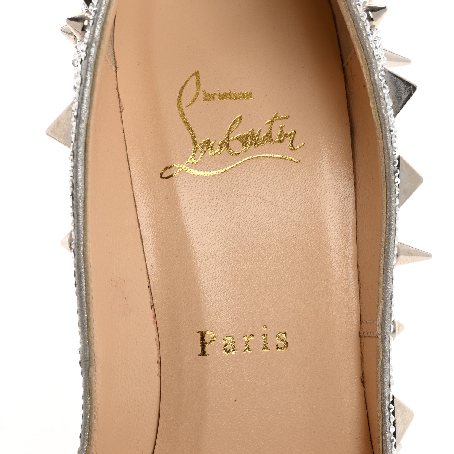 Christian Louboutin Potpourri Strass Pigalli 120 Pumps 36 Silver 7 of 12