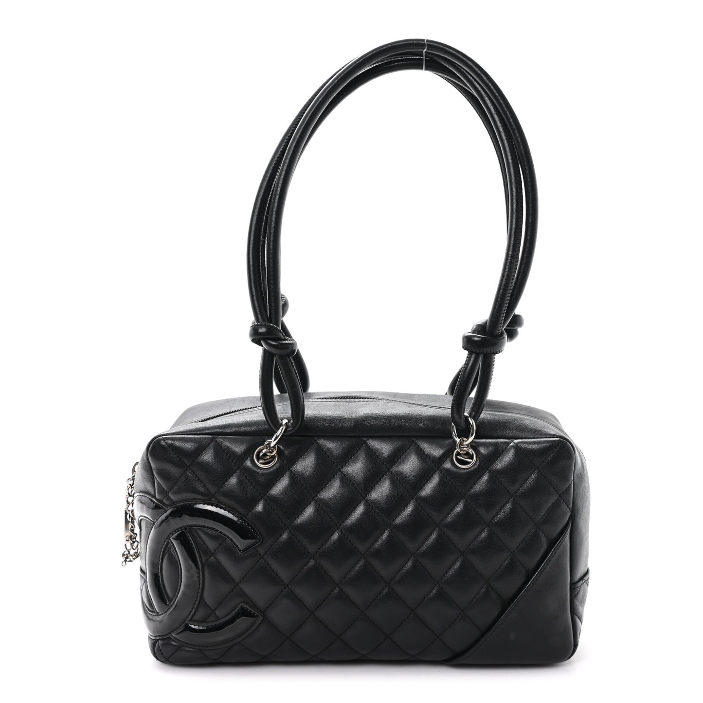 Calfskin Quilted Large Cambon Bowler Black