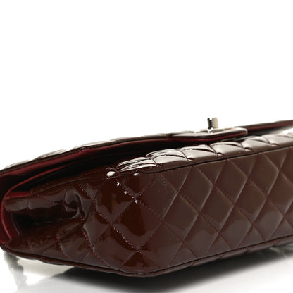 Chanel Patent Calfskin Quilted Medium Double Flap Dark Red 8 of 13
