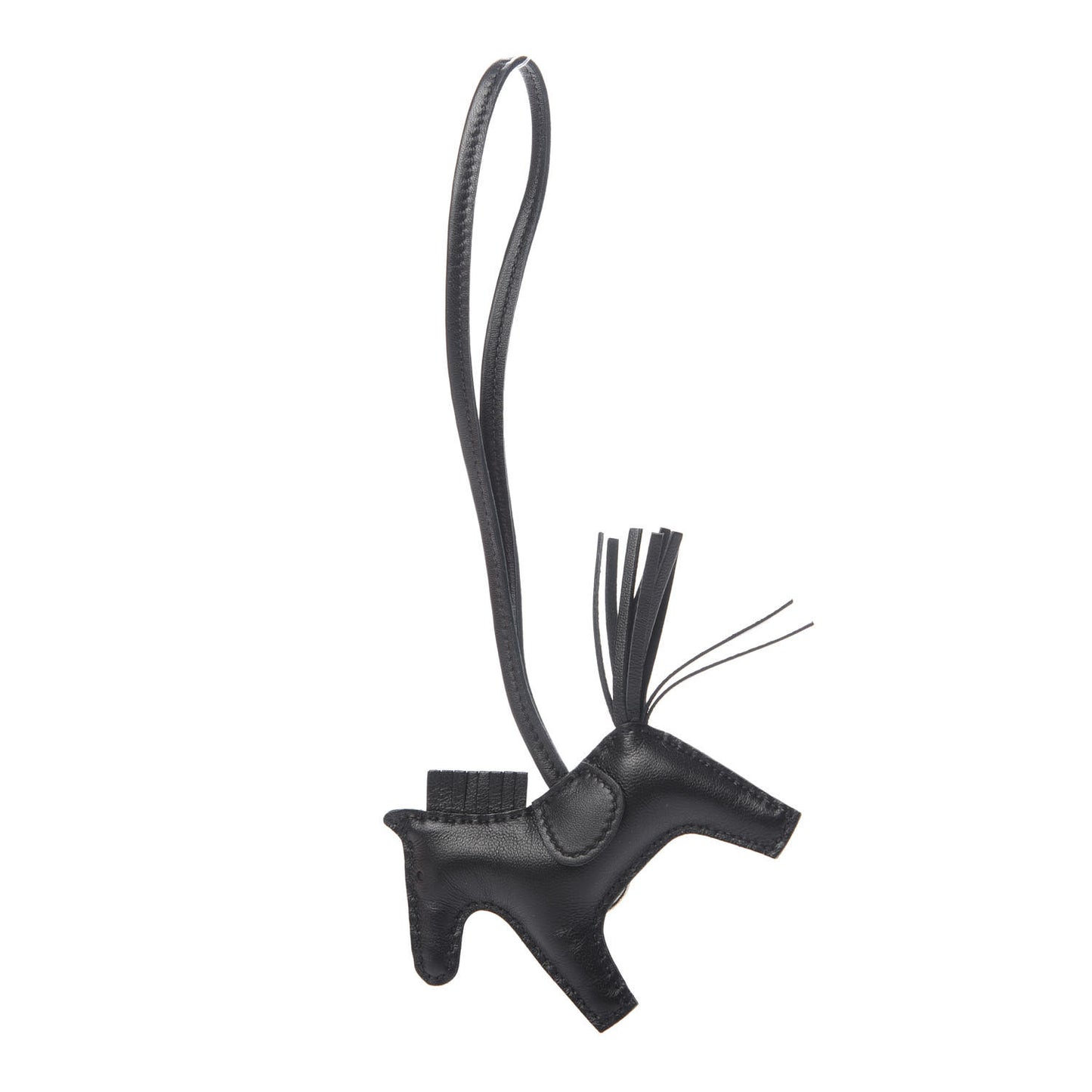 Milo Lambskin Grigri Rodeo Horse Bag Charm PM So Black