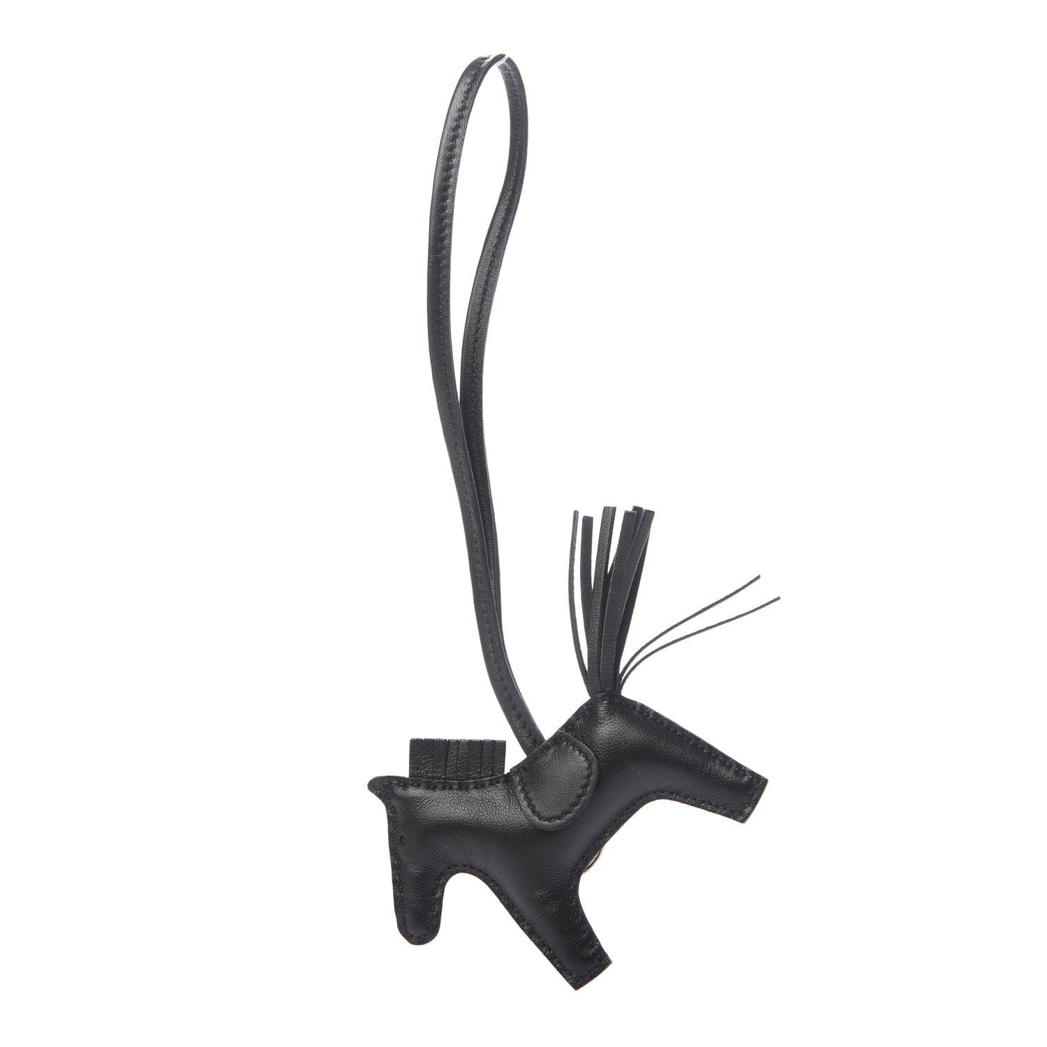 Hermes Milo Lambskin Grigri Rodeo Horse Bag Charm PM So Black 1 of 5