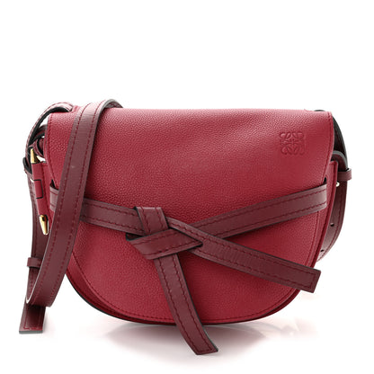 Loewe Grained Calfskin Small Gate Crossbody Bag Raspberry Wine 1 of 9