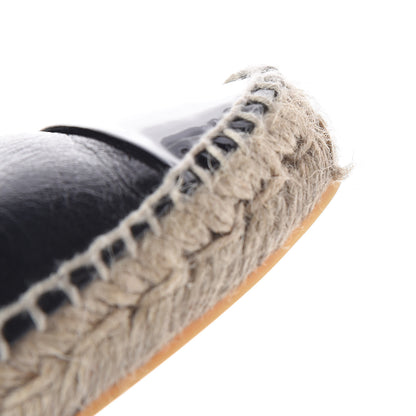 Chanel Goatskin Patent CC Espadrille Mules 39 Black 12 of 12