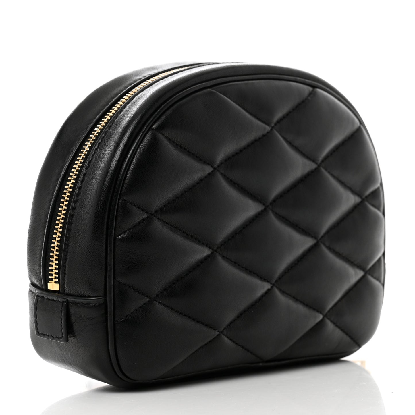 Lambskin Quilted Lolita Cosmetic Pouch Black