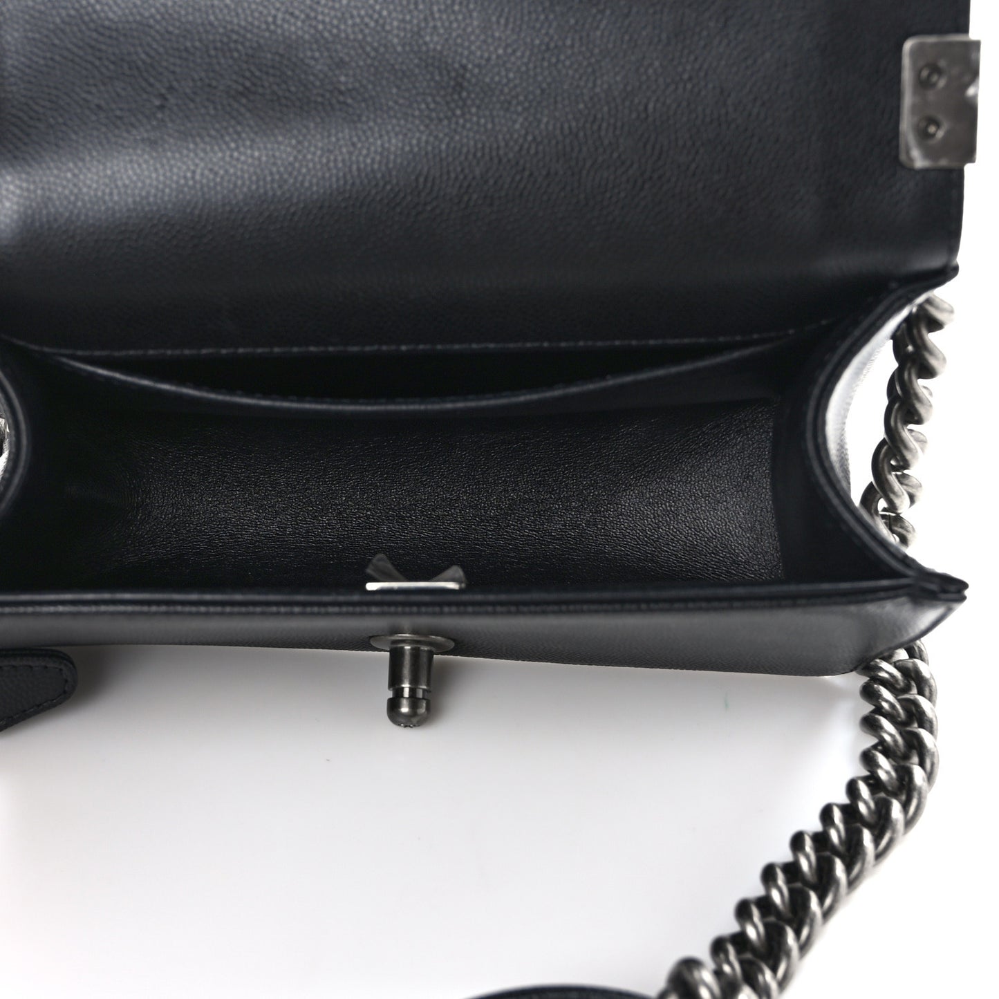 Caviar Quilted Small Boy Flap Black
