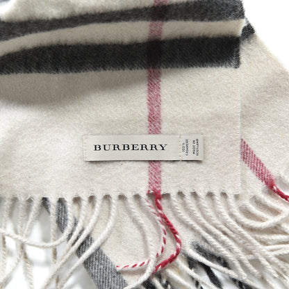 Burberry Cashmere Giant Check Fringe Scarf Stone 3 of 3
