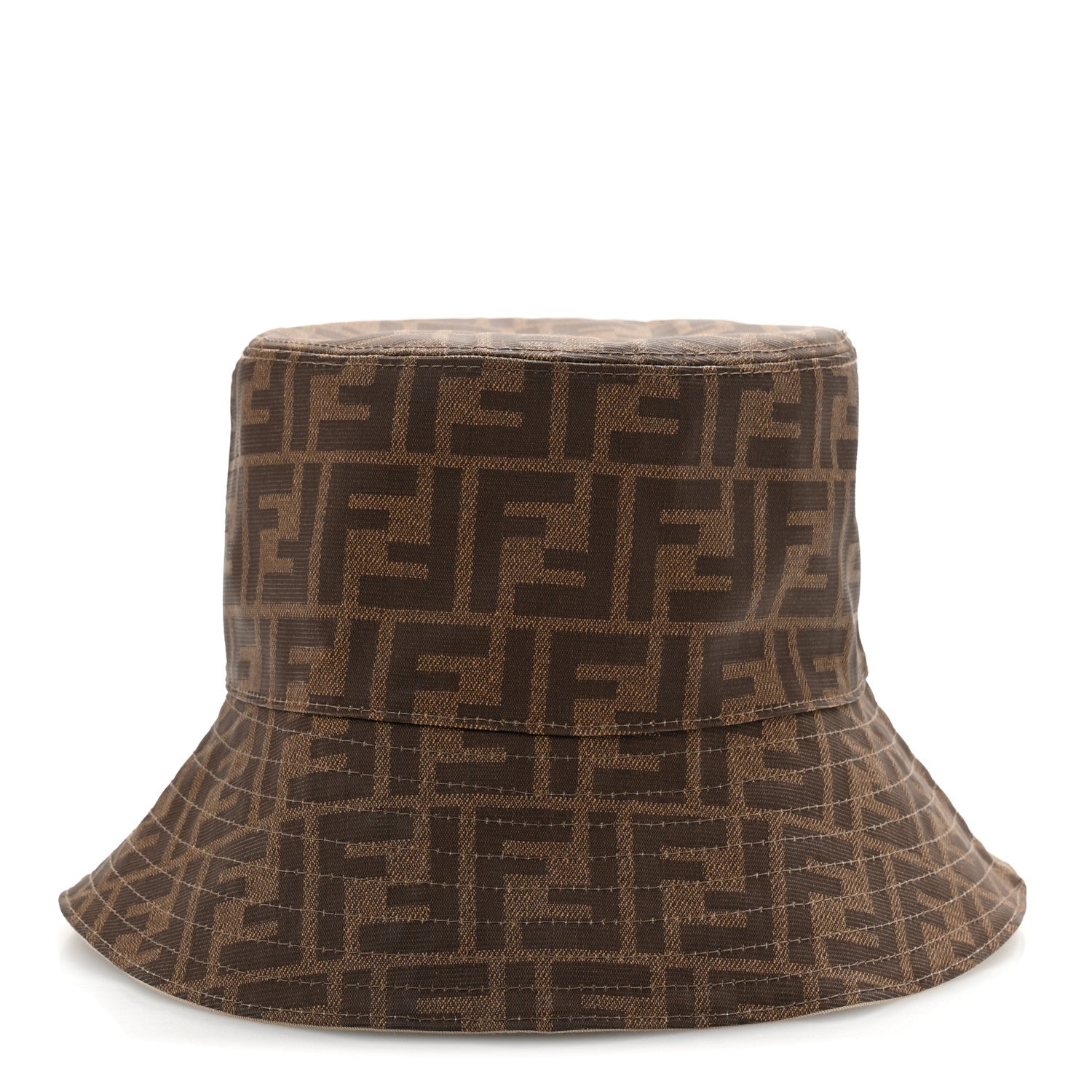 Fendi Technical Fabric FF Reversible Bucket Hat S Tobacco Beige 6 of 8
