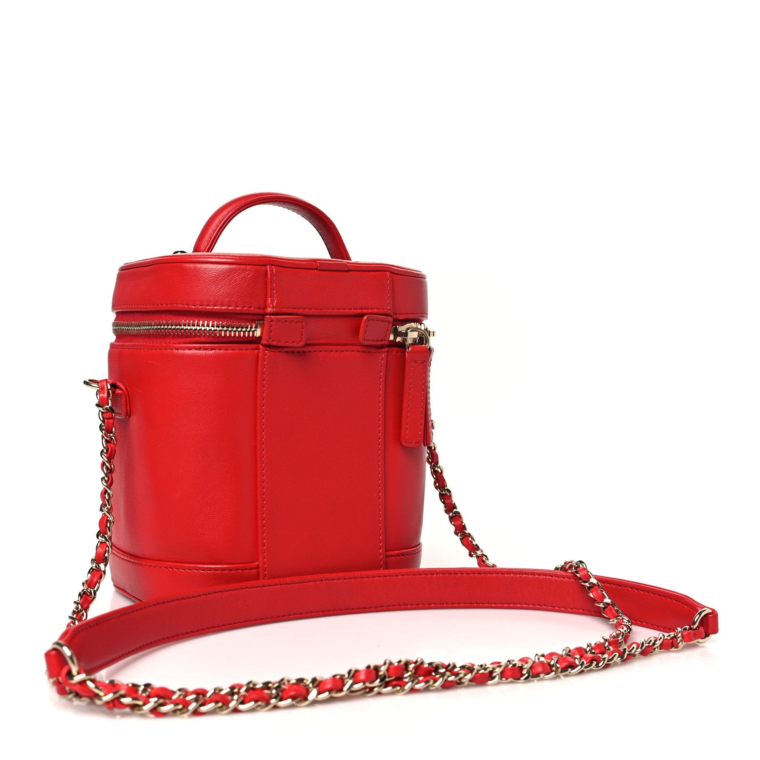 Chanel Lambskin Timeless Vanity Cosmetic Case Red 3 of 13