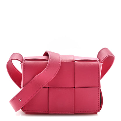Bottega Veneta Lambskin Maxi Intrecciato Extra Mini Cassette Crossbody Bag Cranberry 1 of 9