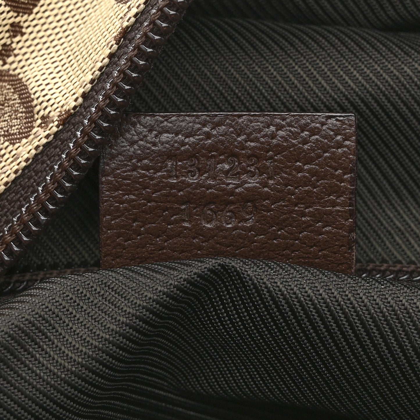 GG Monogram Large Web Handle Bucket Tote Dark Brown