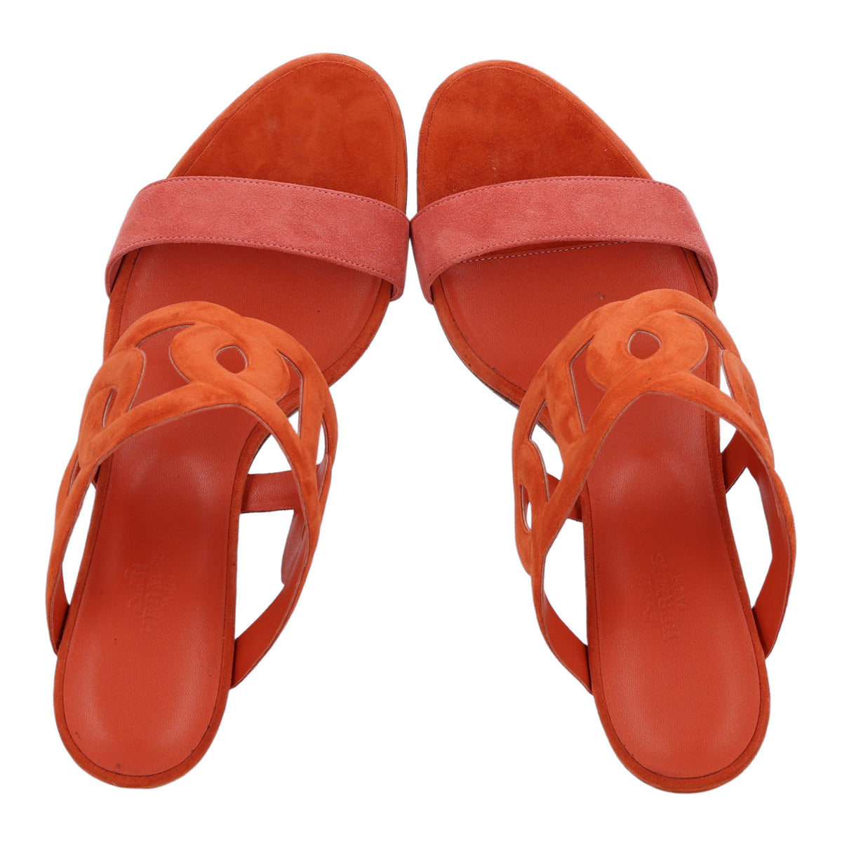 Suede Goatskin Lipari 70 Sandals 40 Marron Brique Rose Antique