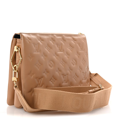 Louis Vuitton Lambskin Embossed Monogram Coussin PM Camel 3 of 9