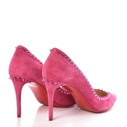 Christian Louboutin Veau Velours Anjalina 85 Pumps 37 Fuxia 4 of 7