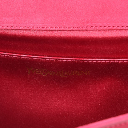 Saint Laurent Patent Monogram Large Belle De Jour Clutch Fuchsia 8 of 9