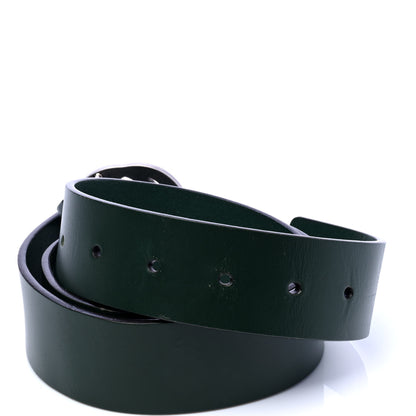 Gucci Selleria Calfskin Nickel Interlocking G 37mm Belt 85 34 Green 3 of 5