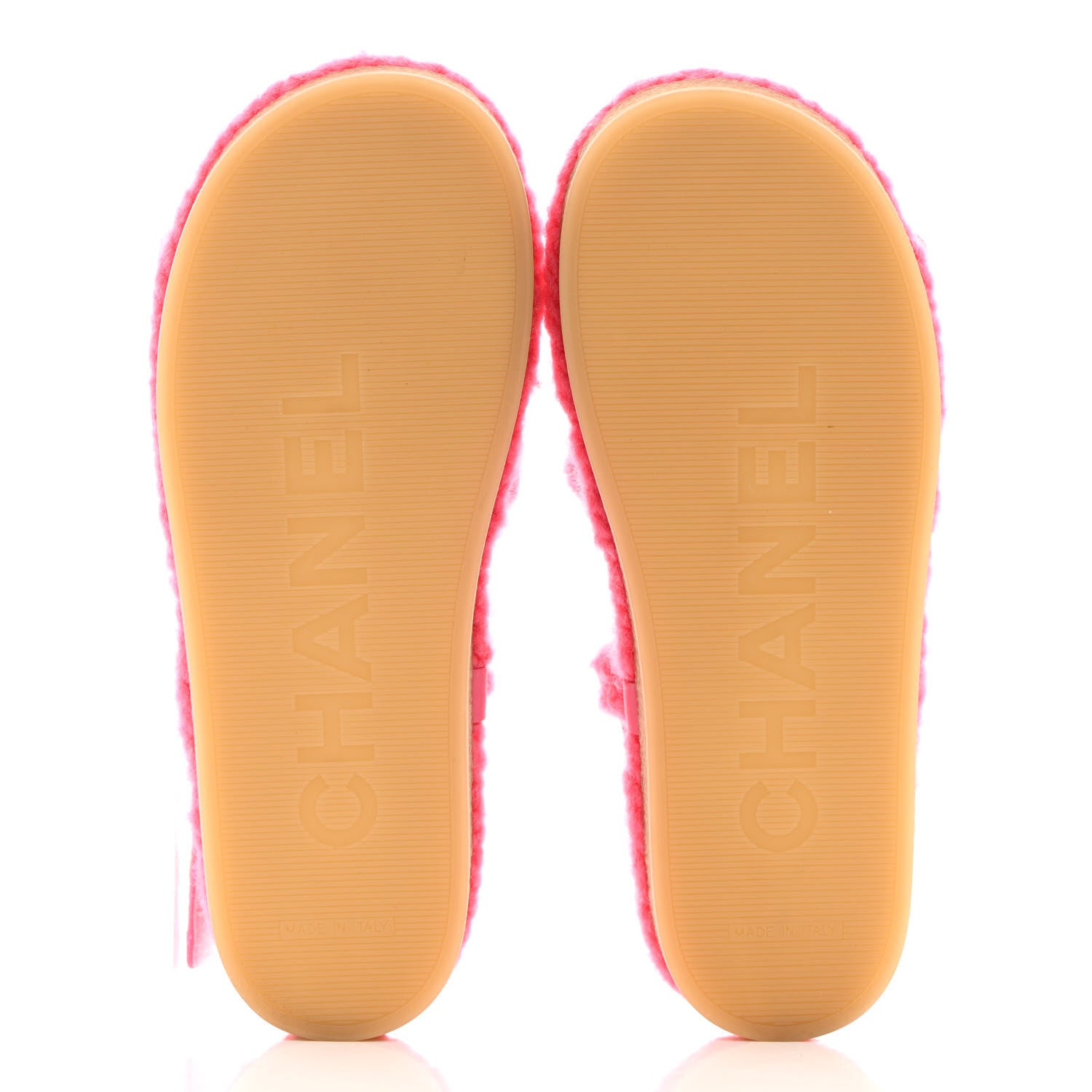 Chanel Cord Lambskin Quilted Logo Sandals 38 Pink 5 of 11