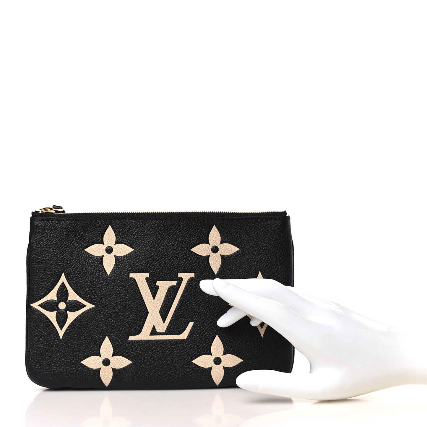 Empreinte Monogram Giant Double Zip Pochette Black Cream