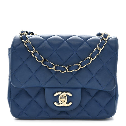 Chanel Lambskin Quilted Mini Square Flap Dark Blue 1 of 13