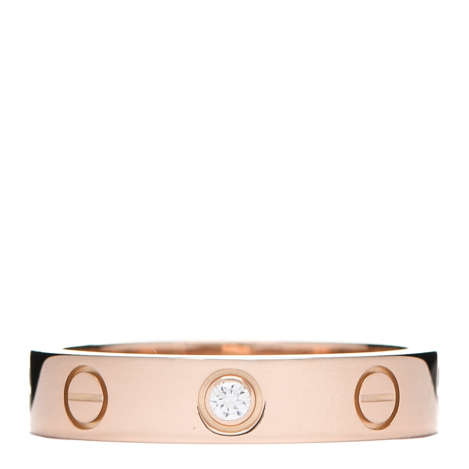 Cartier 18K Pink Gold Diamond 4mm LOVE Wedding Band Ring 50 5.25 1 of 5