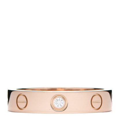 Cartier 18K Pink Gold Diamond 4mm LOVE Wedding Band Ring 50 5.25 1 of 5