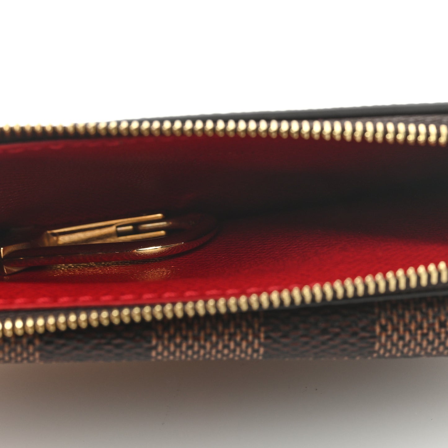 Damier Ebene Recto Verso Card Holder Red