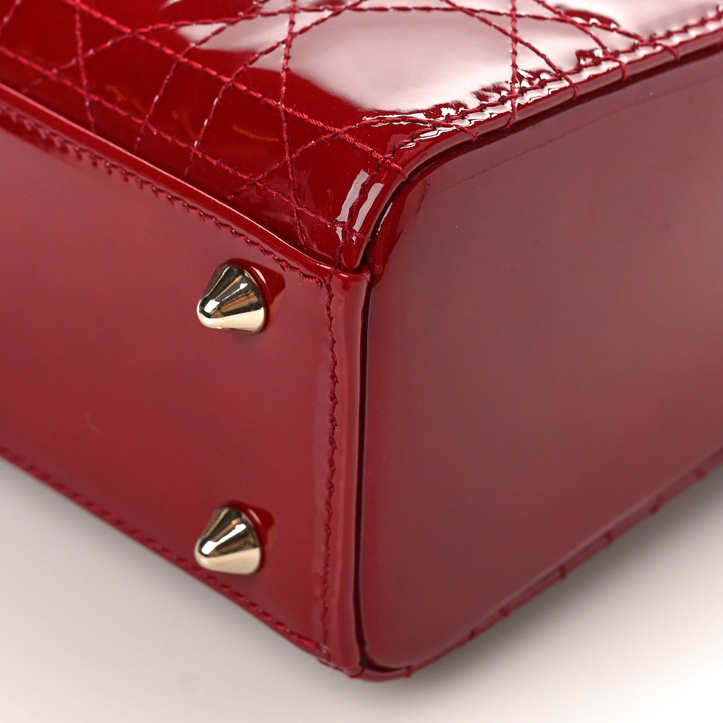 Patent Cannage Small Lady Dior Cherry Red