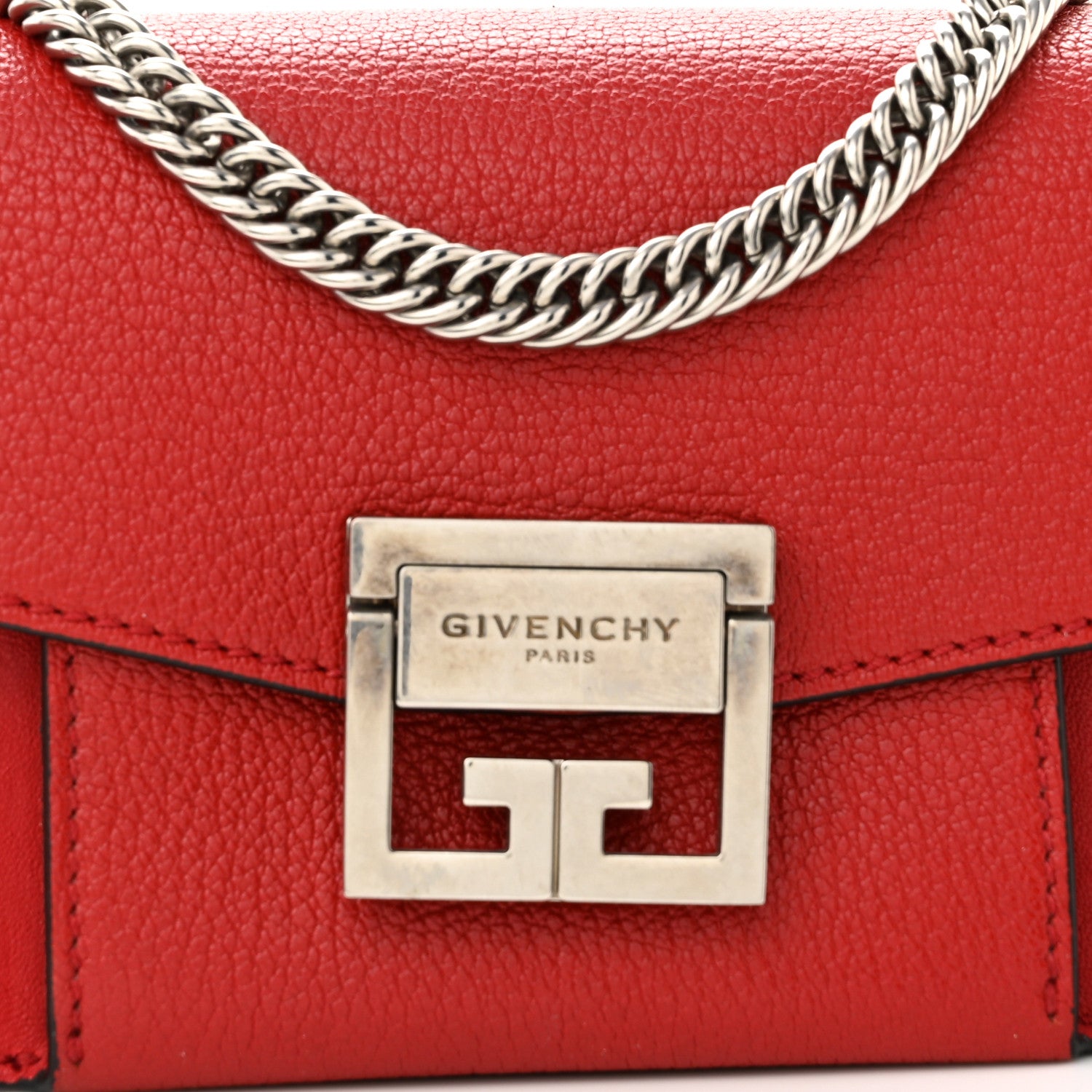 Givenchy Goatskin Mini GV3 Shoulder Bag Bright Red 6 of 8