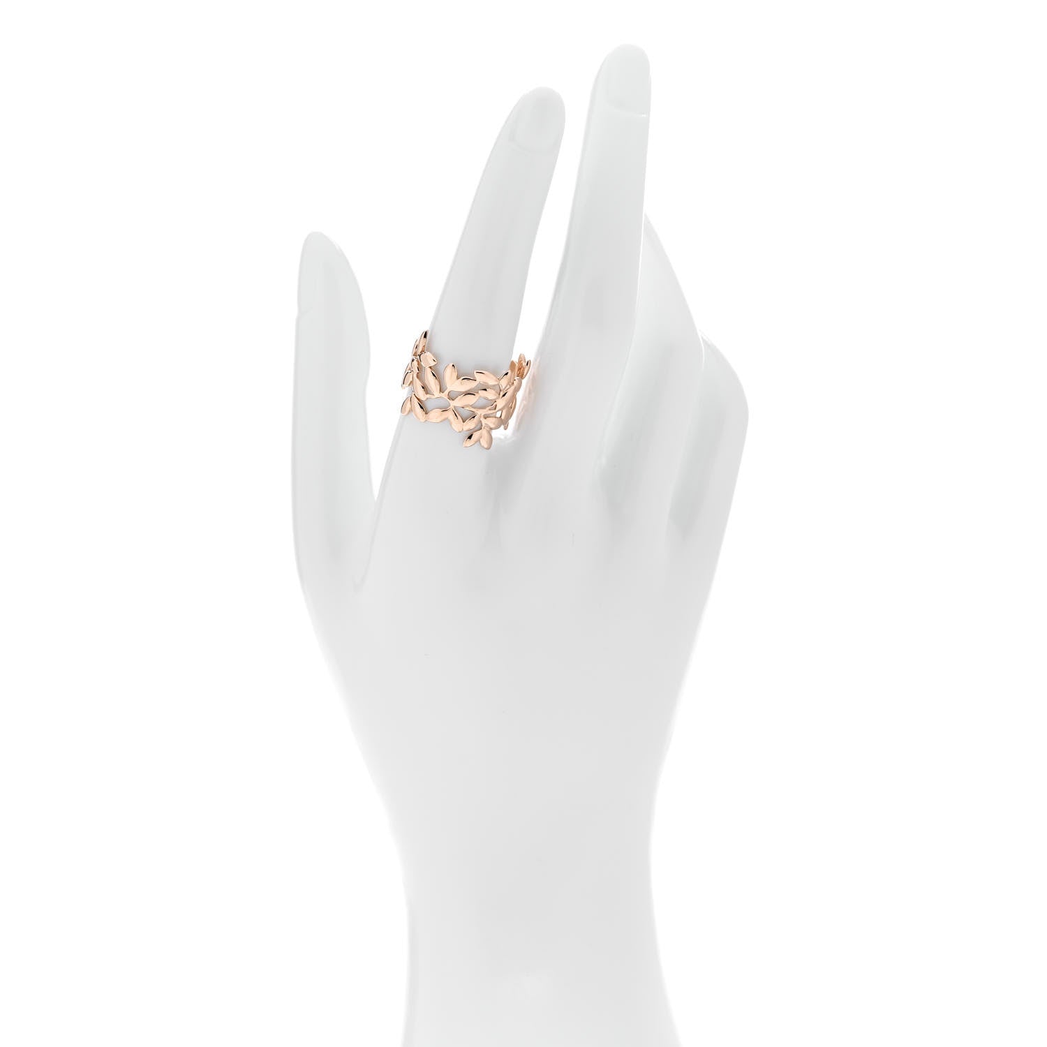 Tiffany 18K Rose Gold Paloma Picasso Wide Olive Leaf Ring 56 7.5 2 of 5