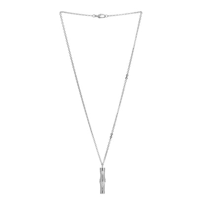 Gucci Sterling Silver Bamboo Pendant Necklace 3 of 4