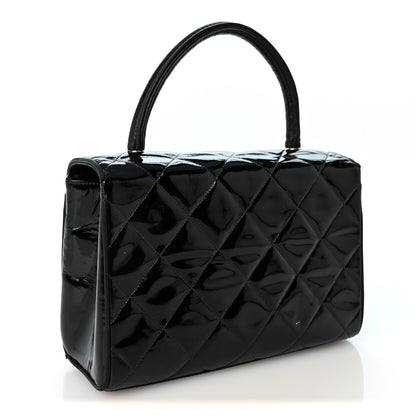 Chanel Patent Quilted Small Kelly Flap Bag Black 3 of 9