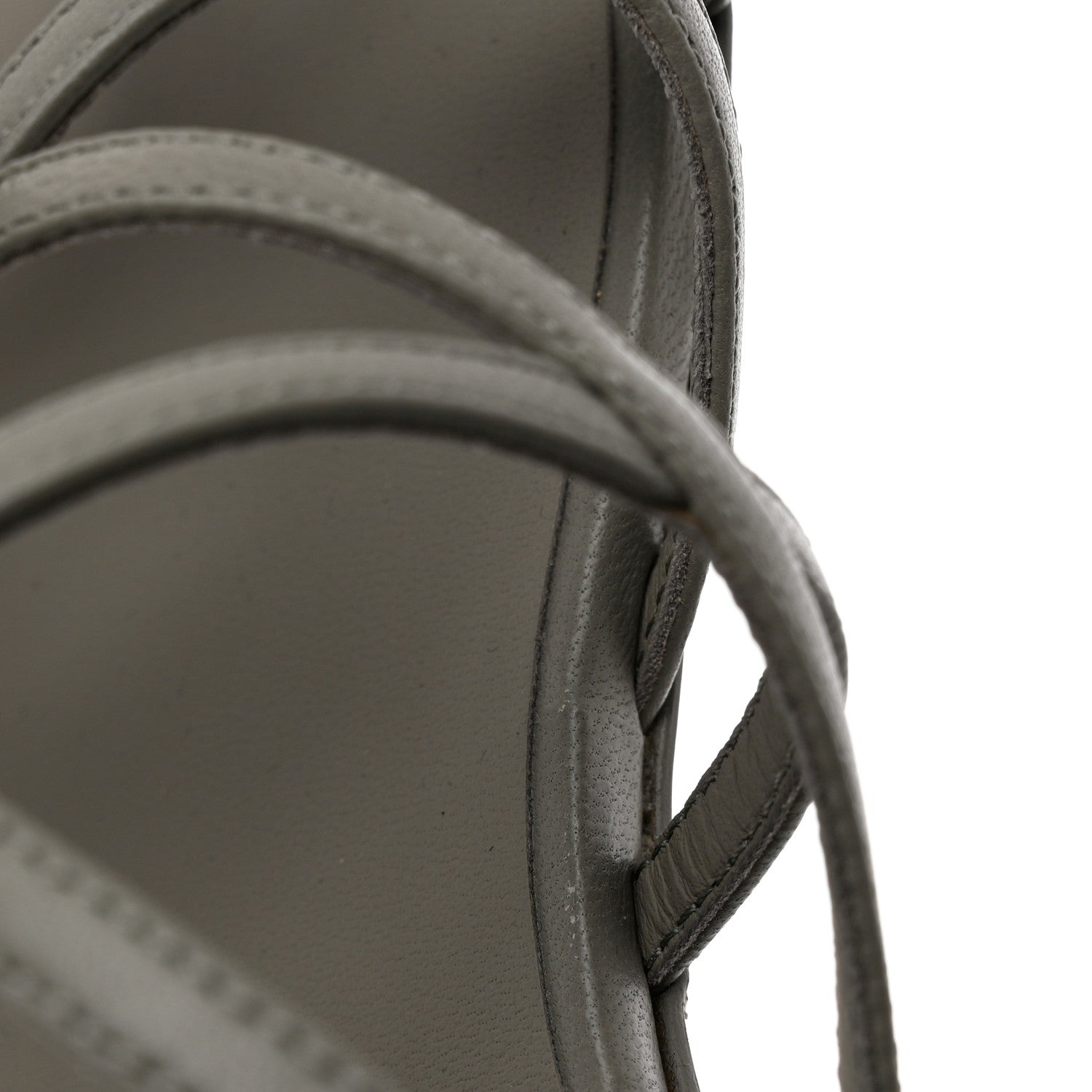 Chanel Lambskin Camellia Criss Cross Sandals 36.5 Grey 8 of 8