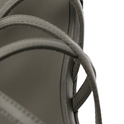 Chanel Lambskin Camellia Criss Cross Sandals 36.5 Grey 8 of 8