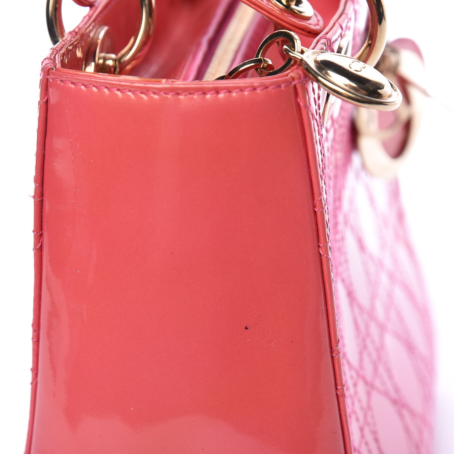 Patent Cannage Medium Lady Dior Pink