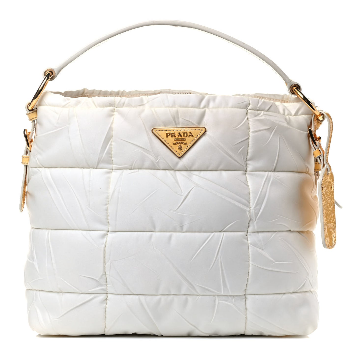 Crispy Nylon Top Handle Bag White