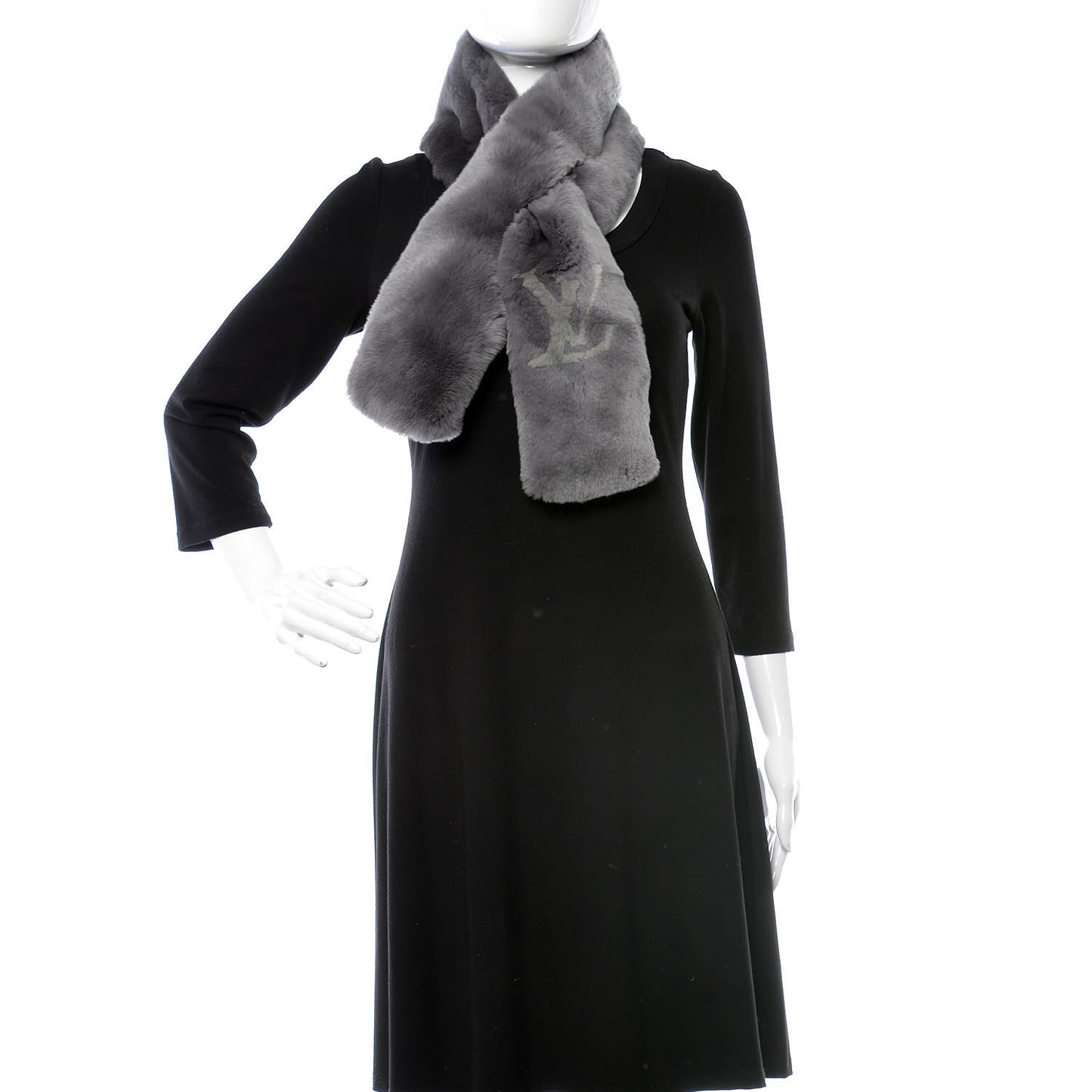 Rabbit Fur Echarpe Rex Stole Gray